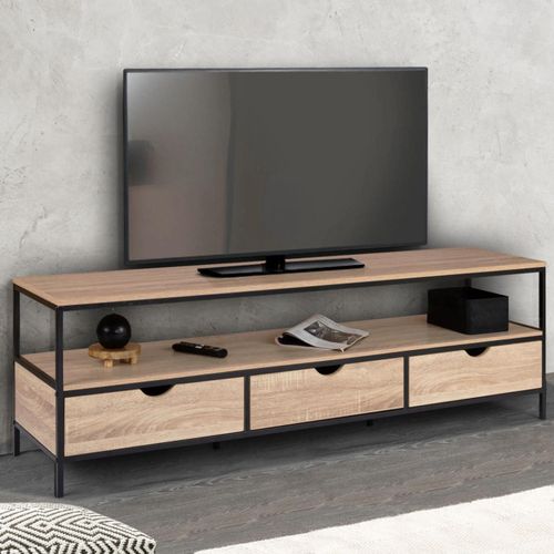 Meuble Tv 160 Cm Detroit 3 Tiroirs Design Industriel