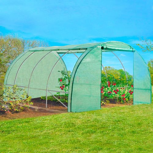 Serre Tunnel De Jardin 4 Saisons 12 M² Verte Gamme Maraîchère Zebra 4x3m