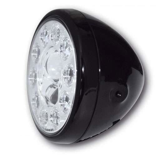 Phare Moto Leds 7 Pouces Highsider Reno Type 1 Noir/Chrome