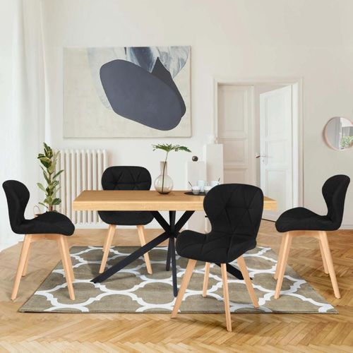 Lot De 4 Chaises Robine Noires Pour Salle À Manger