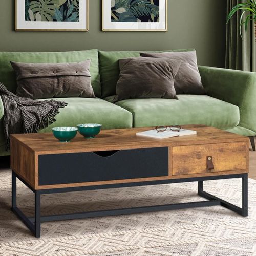 Table Basse Chicago 2 Tiroirs Design Industriel