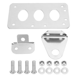 Kit Universel De Support De Feu Stop Pour Moto, éTiquette De Montage LatéRal, Support De Plaque D'immatriculation De Remplacement Pour Fatboy Iron 883 Argent
