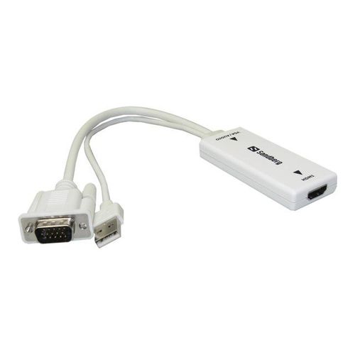 Sandberg VGA+Audio to HDMI Converter - Convertisseur vidéo - VGA - HDMI