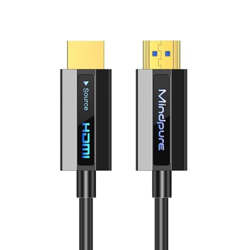 Câble HDMI Optique Noir 4K 60Hz - Transmission Haute Définition pour PC, TV et Projecteurs 10 m