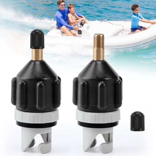 2pcs Sup Valve Adaptor Schrader Inflation Adaptateur À Valve Pour Bateau Gonflable Kayak Canoë Paddleboard,Gonflage Rapide