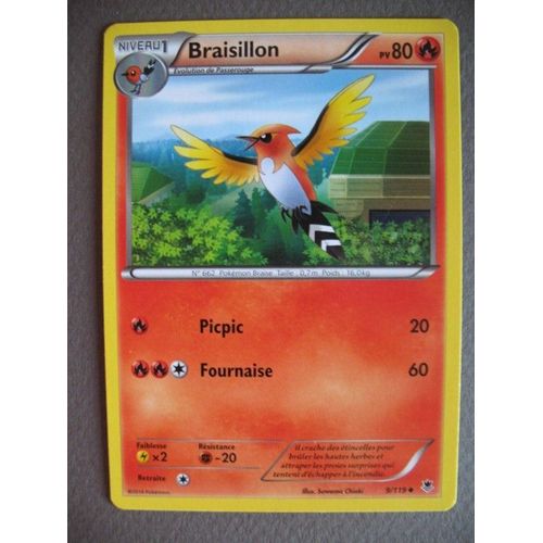 Carte Pokemon - Braisillon - 9/119 - Xy - Vigueur Spectrale - 2014 - Sco