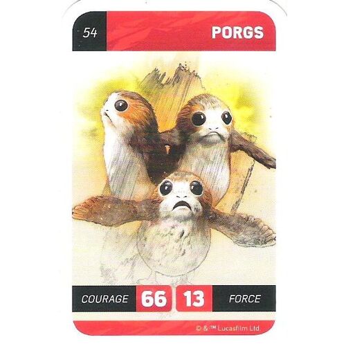 Carte Star Wars - Leclerc 2018 - 54 Porgs