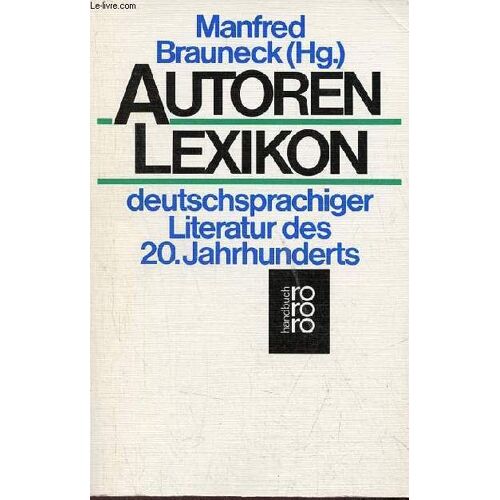 Autorenlexikon Deutschsprachiger Literatur Des 20.Jahrhunderts.