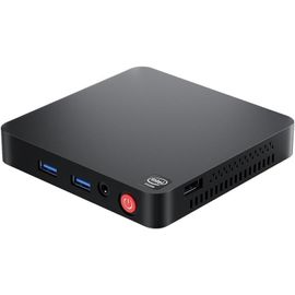 CHECARZHN--NO1-T4 Pro - Mini Pc Ultra-Compact Avec Windows 10 Pro, Intel Celeron N3350, Uhd 4K, 4 Go Lpddr3, Mémoire 64 Go Emmc, Wi-Fi 5 Ac Dual Band, Gigabit Ethernet Lan, Bluetooth 4.0, Dual Hdmi,