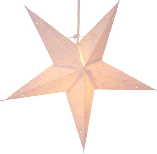 Kal-Étoile Pliable En Papier Illuminé De L`Avent, Poinsettia 40 Cm - Mercure Petit Blanc Cassé, Étoiles En Papier - Unicolores