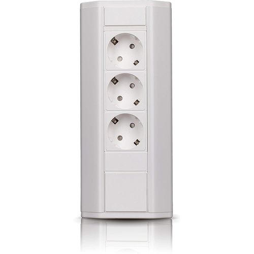 Cmjaagur-Pr D'angle Pour Cuisine, Bureau, Aluminium, 3 Pr S Schuko Blanc Avec Câble De 1,8 M, Pr Multiple Idéale Pour Les Plans De Travail Comme Pr De Montage.[M1687]