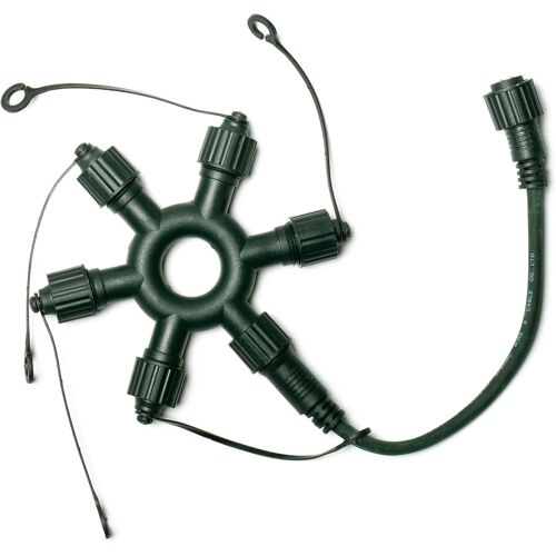 KAL-555141 Connecteur Annulaire Pour Guirlandes Lumineuses System-Profi Extensibles / 5 Sorties/Intérieur & Extérieur/Câble Vert