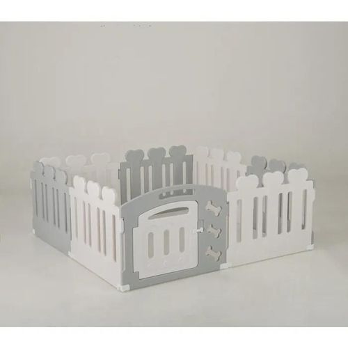 Barrière Pour Animaux Pliable En Hdpe À 8 Panneaux Costway, Porte, Parc Enclos Avec Ventouses Et Clous Au Sol Pour Chien Chat,Beige