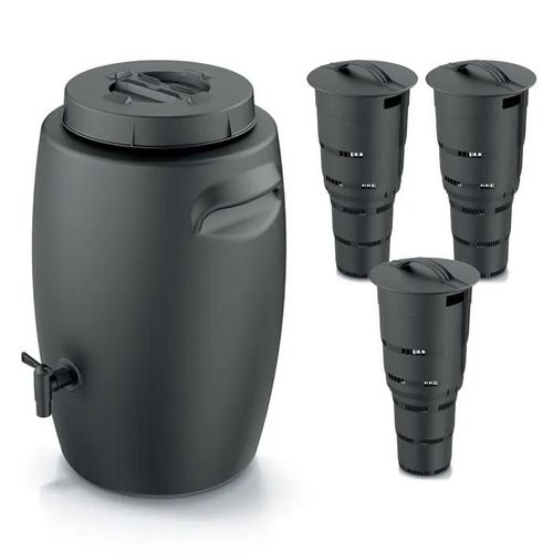 Trémie d'engrais 55L avec robinet + 3x Composteur enterré 11L