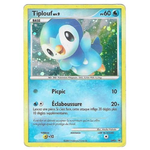 Tiplouf Dp03 - 60pv - Promo Black Star Dp Holo "Cosmos"