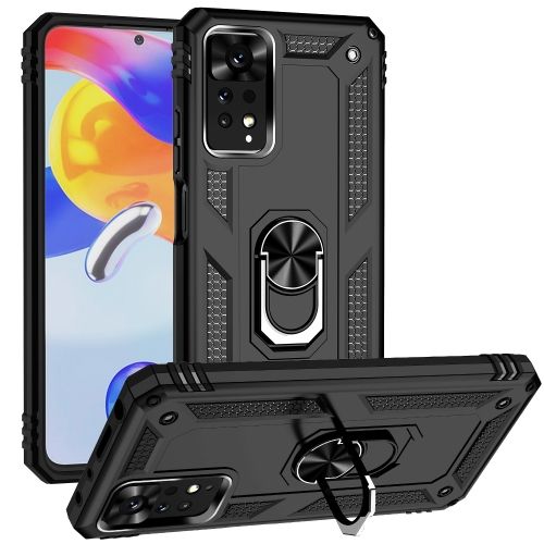 Pour Xiaomi Redmi Note 11 Pro Coque TPU + PC antichoc avec support - Noir