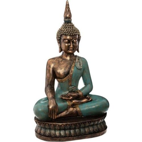 Atmosphera - Grande Statue En Résine Bouddha Assis H 72,5 Cm