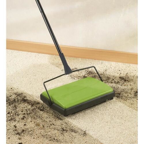 Balai mécanique, balai mécanique pour tapis et moquettes vert