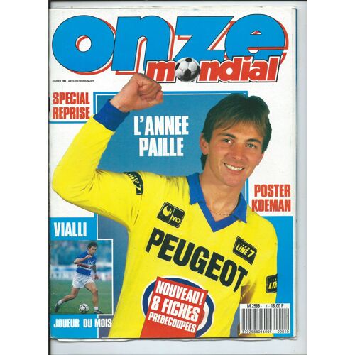 Onze Mondial 01/02/1989, Interview Hatley. Laurent Blanc, Gianluca Vialli, Avec Le Poster De Ronald Koeman ( Détaché)Et Les Fiches De Roche, Youm, Perez, Stojkovic, Olsen, Colak, Taffarel, Bravo