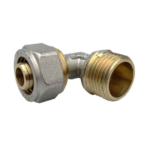 Lot de 1_Raccord coudé 90° mâle - mâle 16x1/2" tube PER Ø16