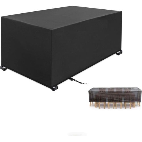 Chenbing Art Housse Salon De Jardin 170x110x75cm Le Noir 420d Oxford Résistant À La Déchirure Pour Anti-Uv Étanche Avec Boucle Verrouillage Différentes Tailles Rectangulaire Housse De Meubles