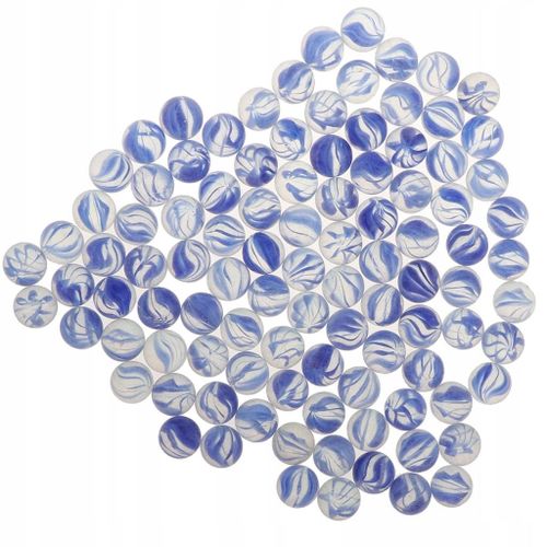 Billes En Verre 16 Mm, Lot De 100, Marbrées Pour Enfants En Bleu