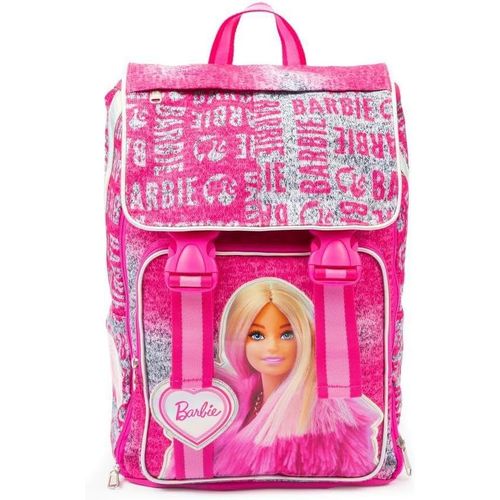 Barbie - Sac À Dos Extensible Avec Dossier Confortable, Poche Avant Et Intérieure, Poignée, Bretelles Rembourrées 29 X 40 X 13 (+9) Cm 15/25, École Primaire