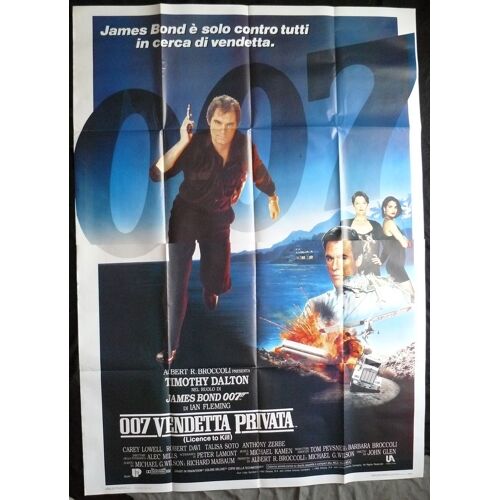 James Bond 007 * Permis De Tuer - Licence To Kill * Film 1989 John Glen - Affiche De Cinéma Originale Italienne De 1989 - 140x200 Cm * Movie Poster * Timothy Dalton Est James Bond 007 ; Carey Lowell