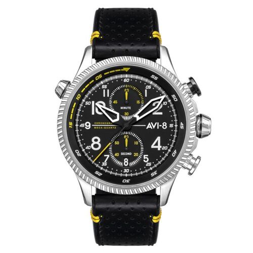 Montre Avi-8 Hawker Hunter Méca-Quartz Chronographe - Cadran Et Bracelet Noir