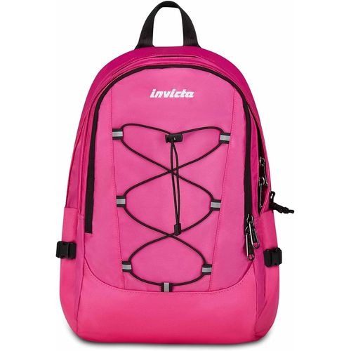 Sac À Dos D'École Invict-Act Smart, Rose, Double Compartiment Avec Poche Pour Pc Et Poche Pour Bouteille D'Eau, 23 L, École Moyenne Et Supérieure, Sac À Dos Fille, Rose, Taglia Unica
