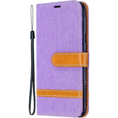 Coque Pour Samsung Galaxy S7 Edge [Pas Pour S7], Coque Housse Portefeuille Case Etui Denim Pu Cuir Porte Carte Flip A Rabat Magnetique Support Housse Pour Samsung Galaxy S7 Edge,Violet