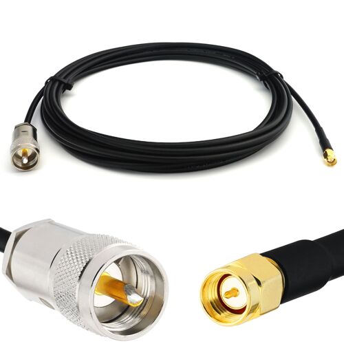 PL259 à SMA Mâle 30cm UHF Câble coaxial RG58 50 Ohm - Résistant aux intempéries - rallonge pour HAM cable antenne CB Radio Analyseur Tosmetre Marine RF VHF Cibi SDR Radio Amateur