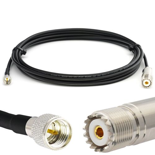 Mini UHF Mâle à SO239 4m UHF Câble coaxial RG58 50 Ohm - Résistant aux intempéries - rallonge pour HAM cable antenne CB Radio Analyseur Tosmetre Marine RF VHF Cibi SDR Radio Amateur