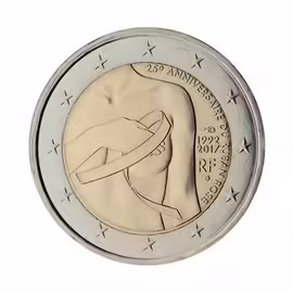 2 Euros Commémoratifs France 2017 25 Ans Ruban Rose