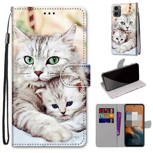 SATURCASE Coque pour Motorola Moto G05, Beau PU Cuir Magnétique Flip Portefeuille Support Porte-carte Dragonne Protecteur Housse Étui pour Motorola Moto G05 (DH-11)