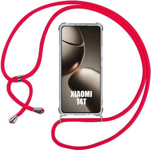 Coque Pour Xiaomi 14t, Antichoc Coins Renforcés Souple Protection Avec Cordon Rouge - E.F.Connection