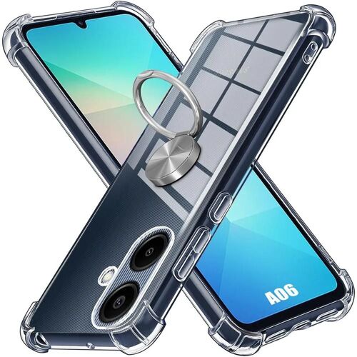 Coque Pour Samsung Galaxy A06, Avec Anneau Argenté Rotatif 360 Degrés - E.F.Connection