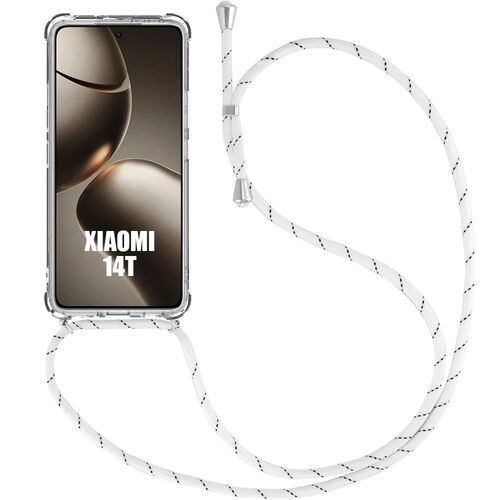 Coque Pour Xiaomi 14t - Tpu Antichoc Renforcé Avec Collier Cordon Blanc - E.F.Connection
