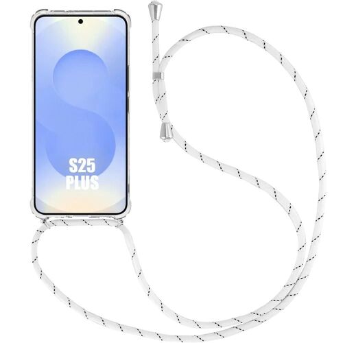 Coque Pour Samsung Galaxy S25 Plus (Galaxy S25+) Antichoc Renforcé Transparent Avec Cordon Blanc - E.F.Connection