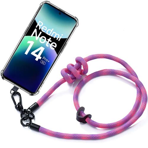 Coque Pour Xiaomi Redmi Note 14 Pro+ 5g/Note 14 Pro Plus 5g, Protection Antichoc Avec Cordon Robuste Rose - E.F.Connection