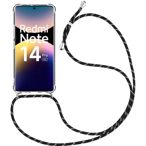 Coque Cordon Pour Xiaomi Redmi Note 14 Pro 5g (Pas Pour 4g) - Protection Coin Renforcé Avec Cordon Noir - E.F.Connection