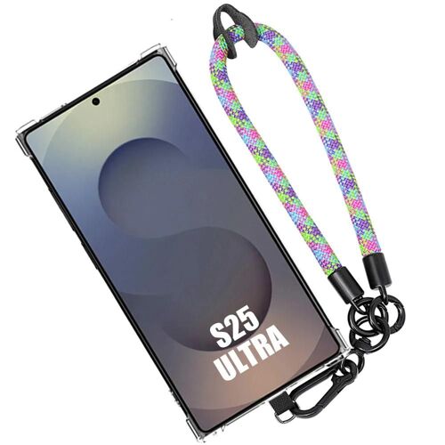 Coque Pour Samsung Galaxy S25 Ultra, Protection Antichoc Transparente Avec Bracelet Multicolore Détachable - E.F.Connection