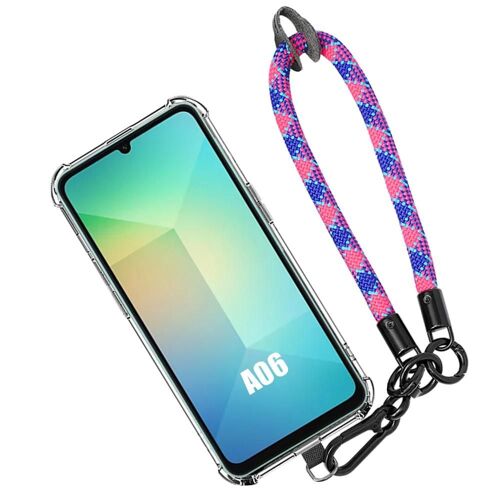 Coque Pour Samsung Galaxy A06, Antichoc En Silicone Transparent Avec Bracelet Tricolore Amovible - E.F.Connection