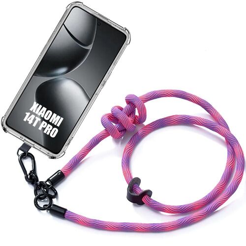 Coque Cordon Pour Xiaomi 14t Pro - Antichoc Anti-Rayures Avec Cordon Démontable Rose - E.F.Connection