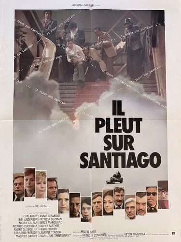 Il Pleut Sur Santiago - Véritable Affiche De Cinéma Pliée - Format 60x80 Cm - De Helvio Soto Avec John Abbey, Jean-Louis Trintignant, Annie Girardot, Bibi Andersson - 1975