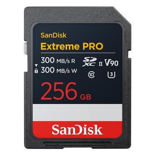 SanDisk Extreme Pro - Carte mémoire flash - 256 Go - Video Class V90 / UHS-II U3 / Class10 - SDXC UHS-II