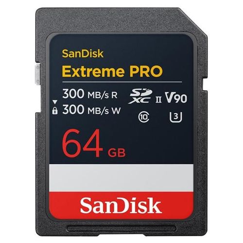 SanDisk Extreme Pro - Carte mémoire flash - 64 Go - Video Class V90 / UHS-II U3 / Class10 - SDXC UHS-II