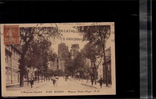 Carte Postale L¿Aveyron Illustré Rodez Avenue Victor Hugo En L'état Sur Les Photos