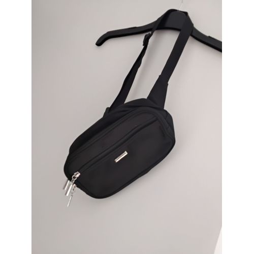 SACOCHE BANANE réglable - NOIR - 3 poches zippées - NEUF