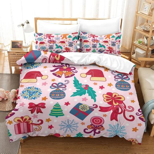 Christmas Impression En D Housse De Couette£¬Couette Microfibre Avec Fermeture Eclair Enfants Adultes£¬Festival Ensemble De Housse De C Ouette Av